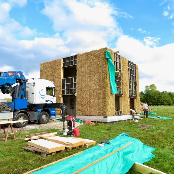 Maison en ossature bois et isolée en paille